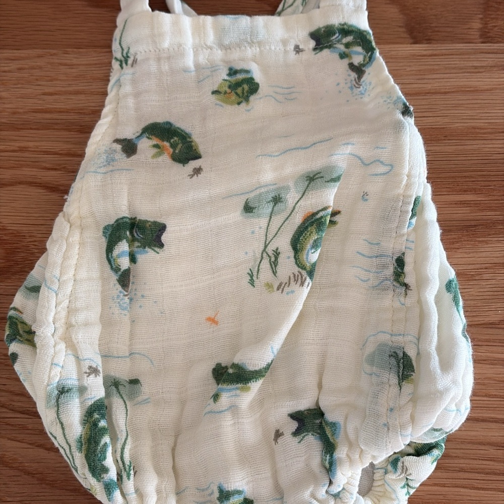 Angel Dear Muslin Fish Print Romper